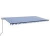 vidaXL Markise Automatisch Einziehbar 600x350 cm Blau und Wei&szlig;