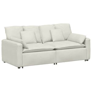 vidaXL Modulares Sofa mit Kissen Cream