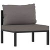 vidaXL Sofa-Mittelelement mit Kissen Poly Rattan Anthrazit