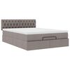 vidaXL Ottoman-Bett mit Matratze Taupe 140x200 cm Stoff