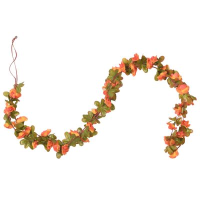 vidaXL Künstliche Blumengirlanden 6 Stk. Orange 250 cm