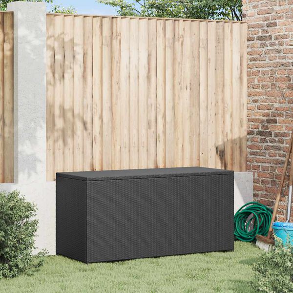 vidaXL Garten-Auflagenbox Schwarz 120x50x60 cm Poly Rattan