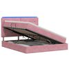 vidaXL LED-Speicherbett mit Matratze Rosa 180 x 200 cm Samt