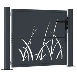 vidaXL Gartentor Anthrazit 100x100 cm Stahl Gras-Design
