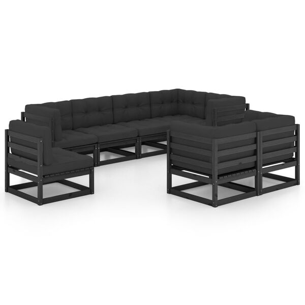 vidaXL 8-tlg. Garten-Lounge-Set mit Kissen Massivholz Kiefer