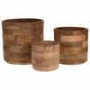 Home&Styling 3-tlg. Pflanzentopf-Set Mango Massivholz Natur