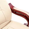 vidaXL B&uuml;rostuhl Creme Echtleder