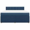 vidaXL Boxspringbett mit Matratze Blau 180x200 cm Stoff