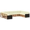 vidaXL Outdoor-Sofagarnitur 9 stk. Natur und Creme Massivholz Akazie