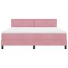 vidaXL LED Boxspringbett mit Matratze mit LED Rosa 180 x 200 cm Samt