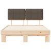 vidaXL Bettgestell mit gepolstertem Kopfteil Taupe 135 x 190 cm