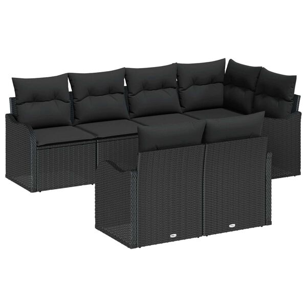 vidaXL Gartensofa-set Schwarz Poly-Rattan