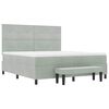 vidaXL Boxspringbett mit Matratze Hellgrau 180 x 200 cm Samt