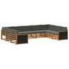 vidaXL Outdoor-Sofagarnitur mit Kissen 9 pcs Natur und Anthrazit