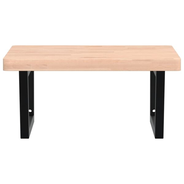 vidaXL Waschbeckenregal Wandmontage Stahl und Massivholz Buche