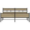 vidaXL Metallbett ohne Matratze Sonoma-Eiche 200x200 cm