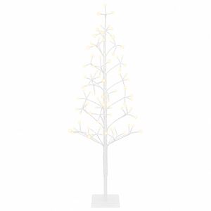 vidaXL LED-Lichterbaum Wei&szlig; 18 x 18 x 120 cm Stahl 140 LEDs