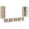 vidaXL TV-Wandregal-Set Wandmontiert 4 pcs Sonoma-Eiche Holzwerkstoff