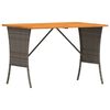 vidaXL Gartentisch mit Akazienholzplatte Grau 105x75x72cm Poly Rattan