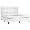 vidaXL Boxspringbett mit Matratze Wei&szlig; 180x200 cm Kunstleder