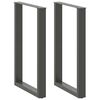 vidaXL Bartischbeine U-Form 2 Stk. Anthrazit 60x(90-91) cm Stahl