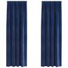 vidaXL Verdunkelungsvorh&auml;nge 2 pcs Dunkelblau 140 x 260 cm Samt