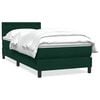 vidaXL Boxspringbett mit Matratze Dunkelgr&uuml;n 90x210 cm Samt