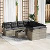 vidaXL Gartensofa-set mit Kissen 9 pcs Hellgrau und Dunkelgrau