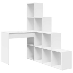 vidaXL Eck-Schreibtisch Wei&szlig; 101,5 x 149,5 x 149,5 cm Holzwerkstoff