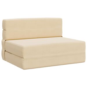 vidaXL Klappsofa Bett Creme 190 x 70 x 15 cm Cordstoff