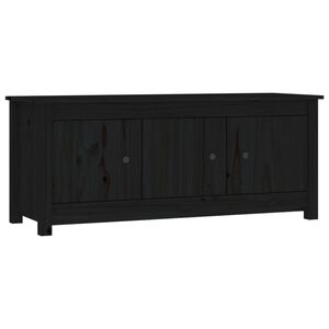 vidaXL Schuhschrank Schwarz 110x38x45,5 cm Massivholz Kiefer