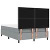 vidaXL Boxspringbett mit Matratze mit LED Hellgrau 140 x 190 cm Stoff