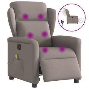 vidaXL Massagesessel Elektrisch Taupe Stoff