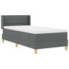 vidaXL Boxspringbett mit Matratze Dunkelgrau 190 x 90 cm Polyester