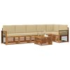 vidaXL Ecksofa Set mit Kissen 7 pcs Natur und Beige Massivholz Akazie