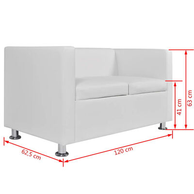 vidaXL Sofa-Set Kunstleder 3-Sitzer + 2-Sitzer Weiß