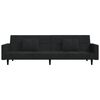 vidaXL Schlafsofa 2-Sitzer mit 2 Kissen Schwarz Samt