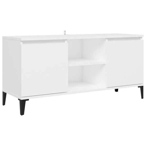 vidaXL TV-Schrank mit Metallbeinen Weiß 103,5x35x50 cm