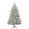 vidaXL K&uuml;nstlicher Weihnachtsbaum Gr&uuml;n und Wei&szlig; 210 cm PVC und Metall