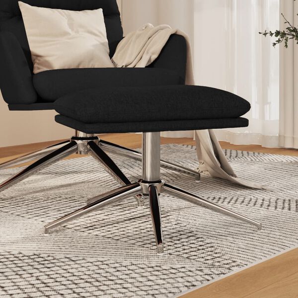 vidaXL Fu&szlig;hocker Schwarz 60x60x35 cm Stoff