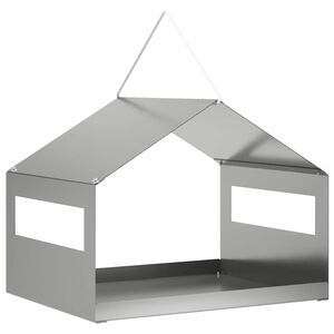 vidaXL H&auml;ngendes Vogelfutterhaus Verzinkter Stahl Silber