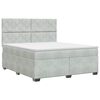 vidaXL Boxspringbett mit Matratze Hellgrau 180 x 200 cm Samt