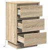 vidaXL Nachttisch Sonoma-Eiche 39 x 34,5 x 65 cm Holzwerkstoff