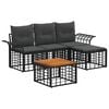 vidaXL Outdoor-Sofagarnitur 5 pcs Schwarz und Dunkelgrau Polyester