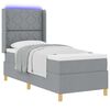 vidaXL Boxspringbett mit Matratze Hellgrau 140 x 200 cm Stoff