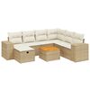 vidaXL 8-tlg. Garten-Sofagarnitur mit Kissen Beige Poly Rattan