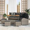 vidaXL Garten-Sofa-Set mit Kissen mit Speicher mit Kissen 9 pcs Grau