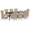 vidaXL Garten Essgruppe 9 stk. Beige Poly-Rattan