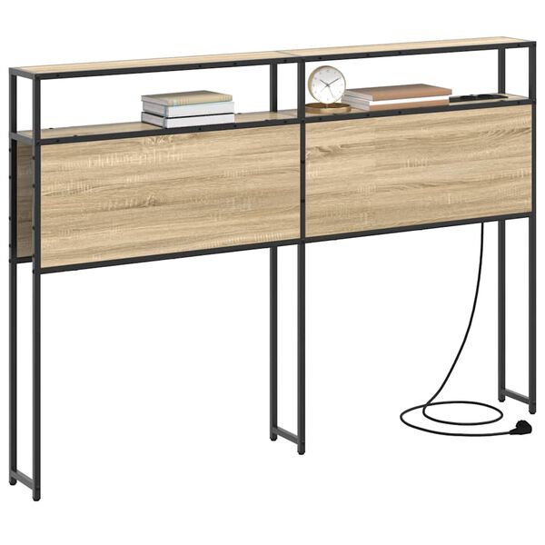 vidaXL Stauraum-Kopfteil mit Regal Sonoma-Eiche 120 cm Holzwerkstoff