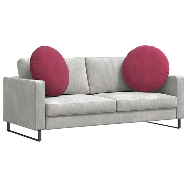 vidaXL Sitzkissen 2 St&uuml;ck Weinrot &Oslash; 60 x 21 cm Samt